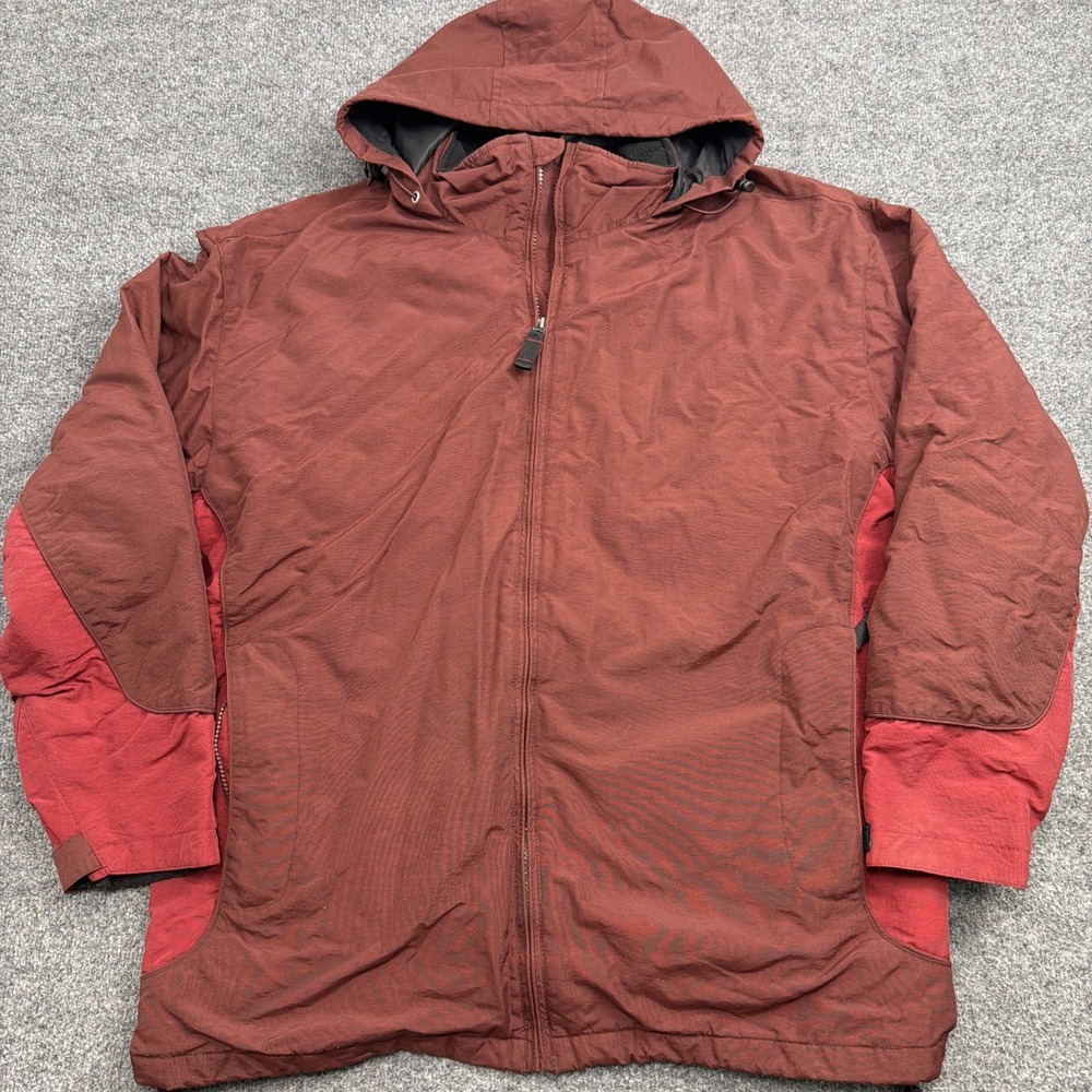 Vintage Gap Nylon Jacket XL Y2K Red Gorp Core Shell Hooded Zip Up‎